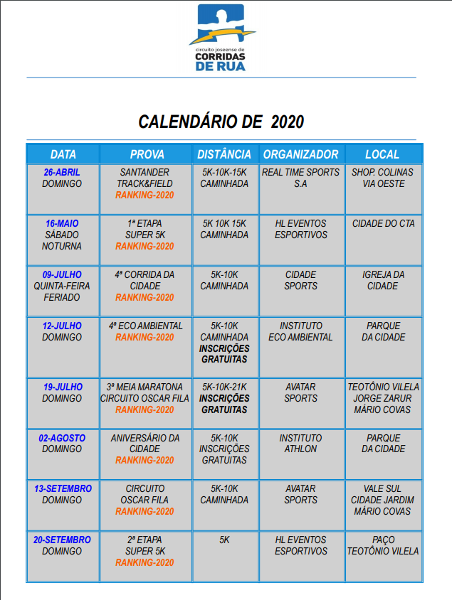 Calendario Corridas 2023 Rio De Janeiro IMAGESEE