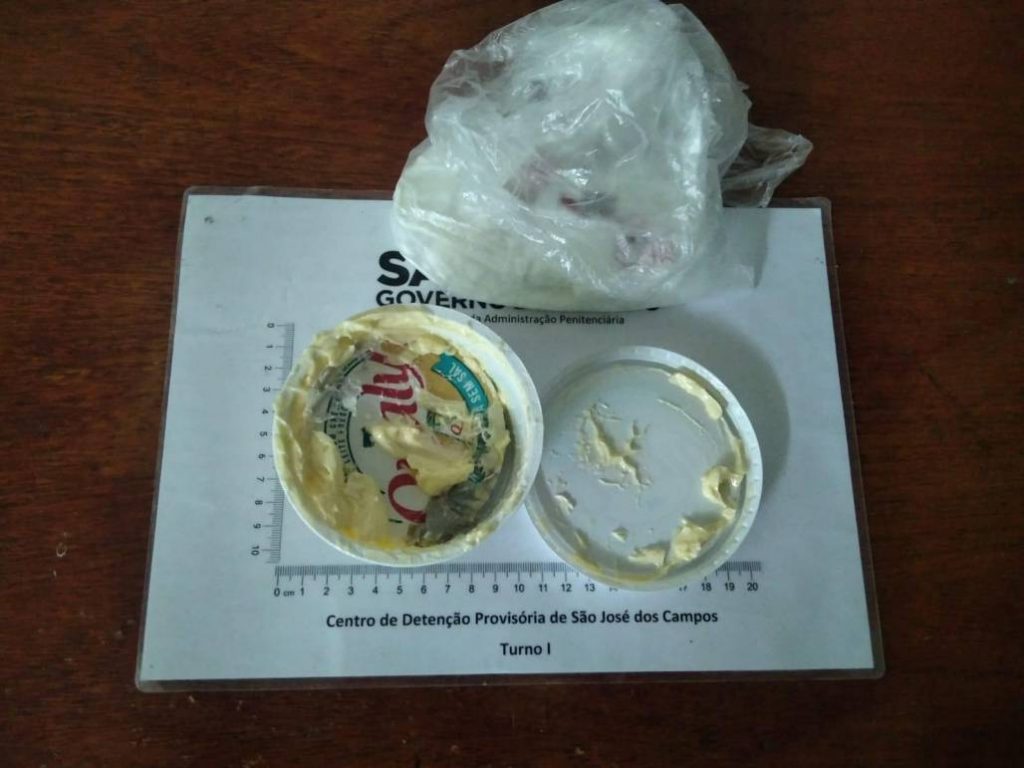 Pai envia pote de margarina com cocaína a filho preso no CDP de São José dos Campos