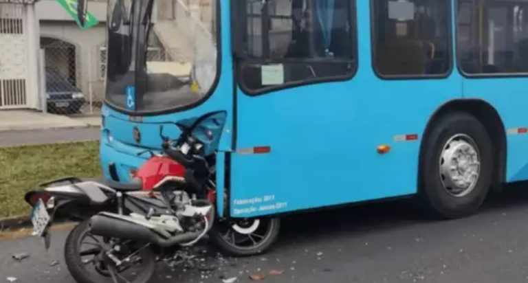 Colisão entre ônibus e moto deixa motociclista ferido na zona norte ...