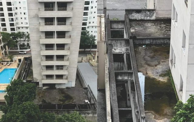Prédios abandonados no Jardim Aquarius preocupam moradores por risco de dengue