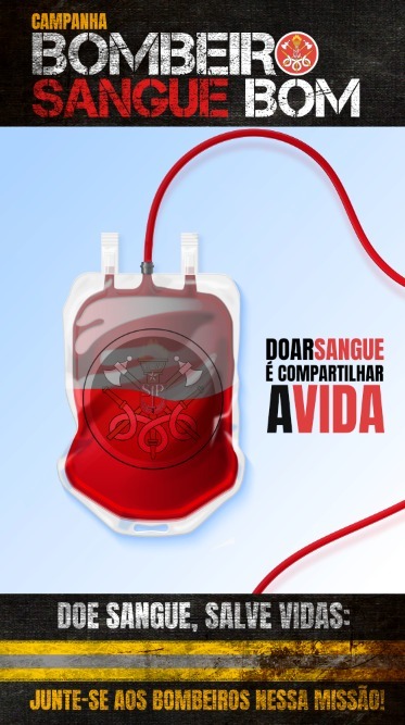 Campanha de doação de sangue “Bombeiro Sangue Bom” será realizada em São José 