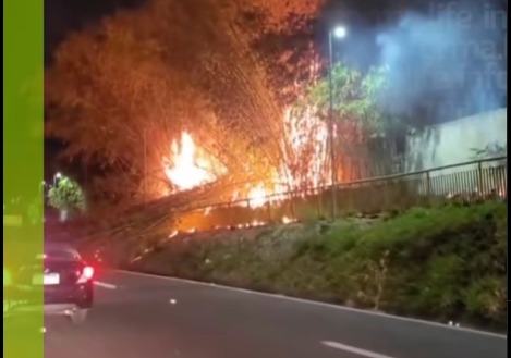 Fogo em vegetação no DCTA assusta motoristas na Via Dutra