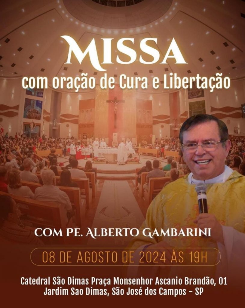 Em São José, Pe. Alberto Ganbarine celebra missa na Catedral São Dimas 