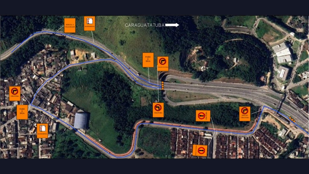 Desvio de tráfego no Contorno Norte em Caraguatatuba