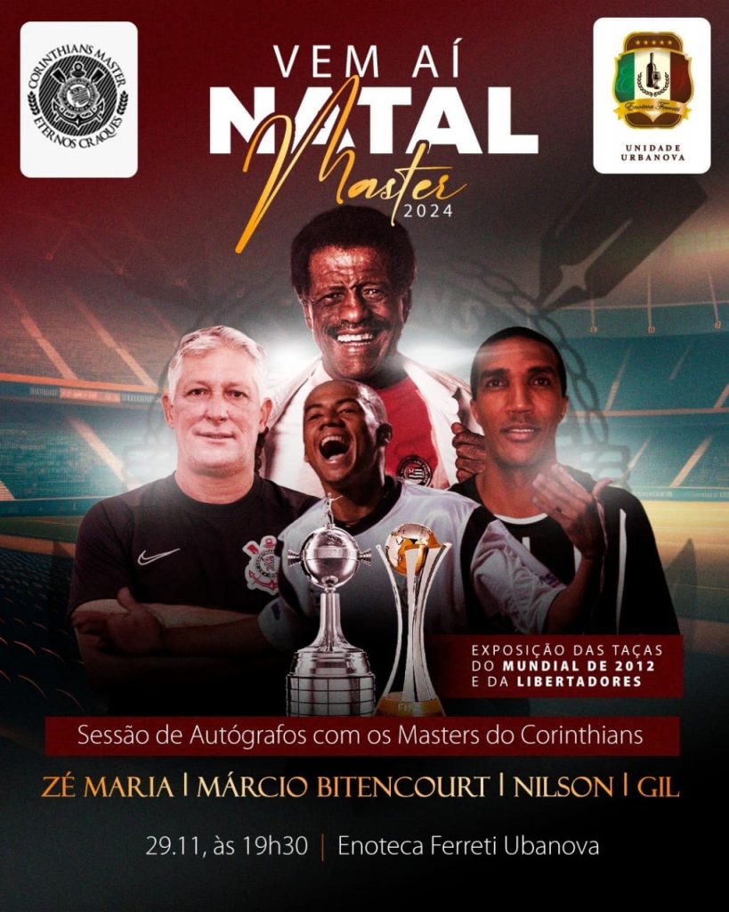 Noite de autógrafos Corinthians no Urbanova reúne ídolos e exposição de taças