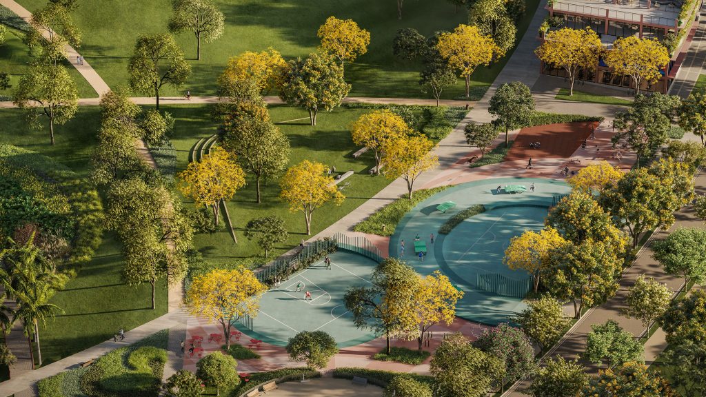 Área de esportes no Parque UNA São José