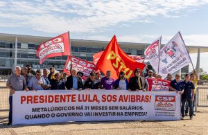 Trabalhadores da Avibras protestam em Brasília!