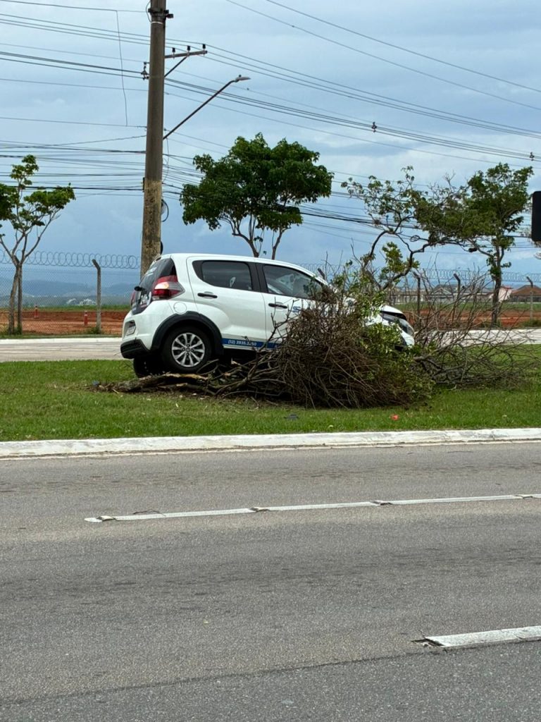 Motorista sofre apagão e bate em árvores na Cassiano Ricardo