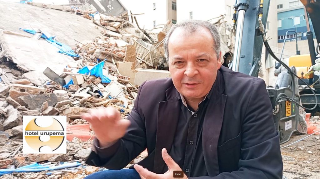 Histórias do Hotel Urupema emocionam após a implosão do prédio. André Campos relembra artistas, bastidores e memórias marcantes.