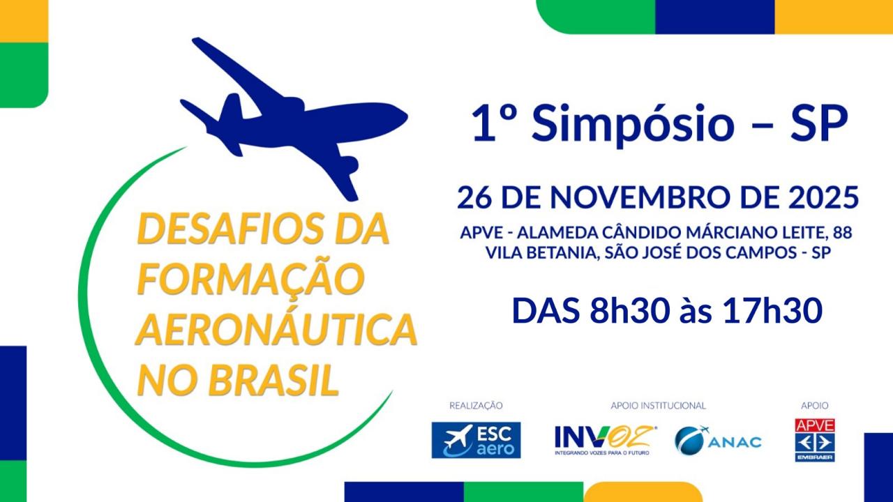 Evento gratuito em São José dos Campos debaterá problemas e caminhos para a formação aeronáutica no país