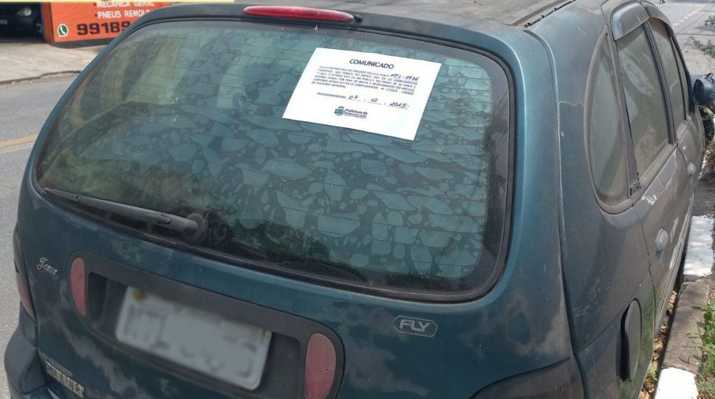 carros abandonados, fiscalização urbana, trânsito Pindamonhangaba, Operação Carro Velho