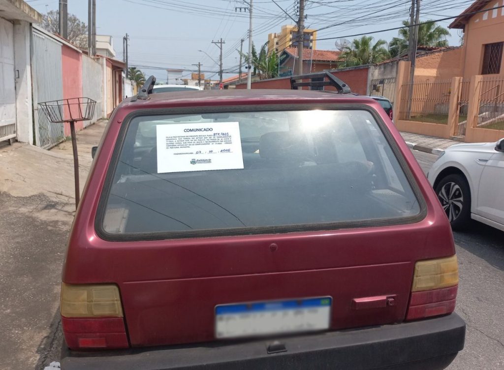 carros abandonados, fiscalização urbana, trânsito Pindamonhangaba, Operação Carro Velho