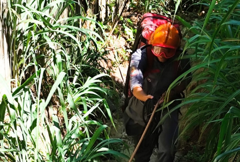 Turista fica ferido em trilha de difícil acesso e é resgatado pelos Bombeiros em São Sebastião
