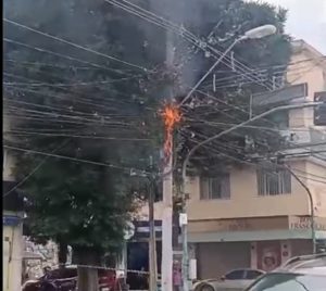 Incêndio atinge rede elétrica no centro de São José dos Campos