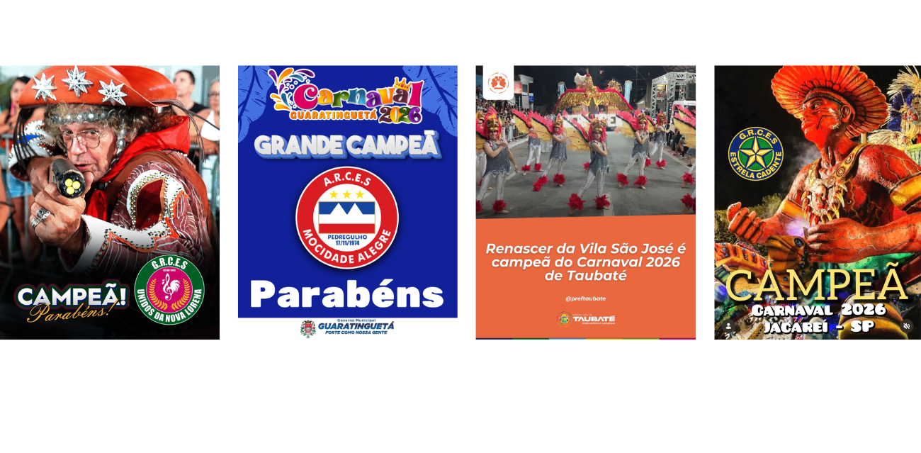 Carnaval 2026 na RM Vale define campeãs