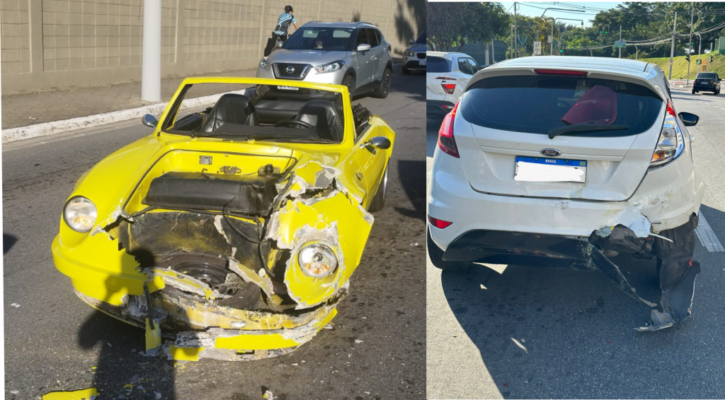 Acidente envolvendo três carros é registrado na avenida Eduardo Cury em São José dos Campos
