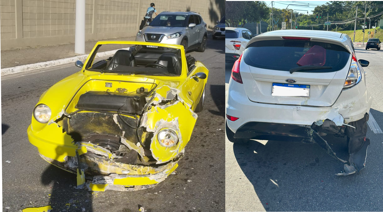 Acidente envolvendo três carros é registrado na avenida Eduardo Cury em São José dos Campos