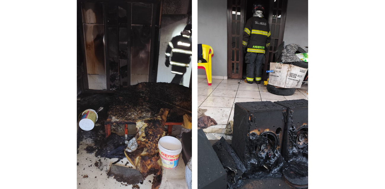 incêndio em residência no bairro Porto Novo, em Caraguatatuba.