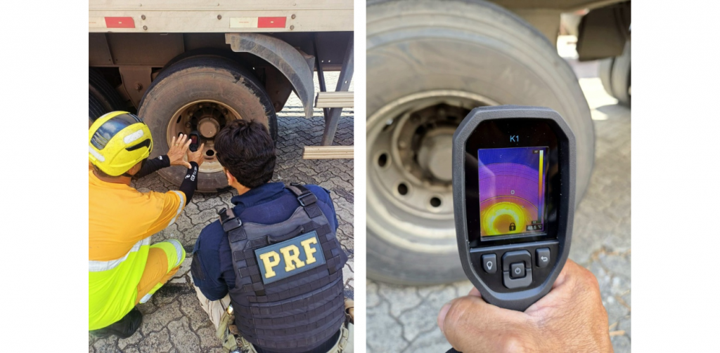 PRF utiliza câmera térmica para verificar sistema de freios de caminhões