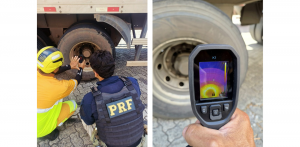 PRF utiliza câmera térmica para verificar sistema de freios de caminhões