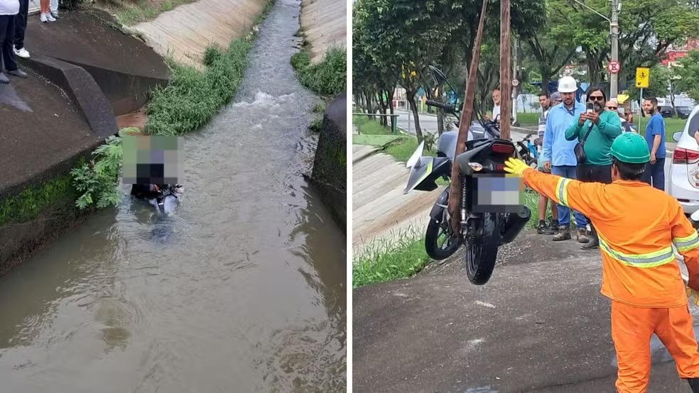Motociclista caiu no Rio Manuel Ito após colisão