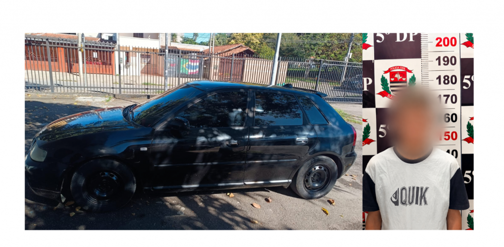 Polícia Civil identificou adolescente e apreendeu Audi A3 envolvido em atropelamento fatal no Galo Branco.