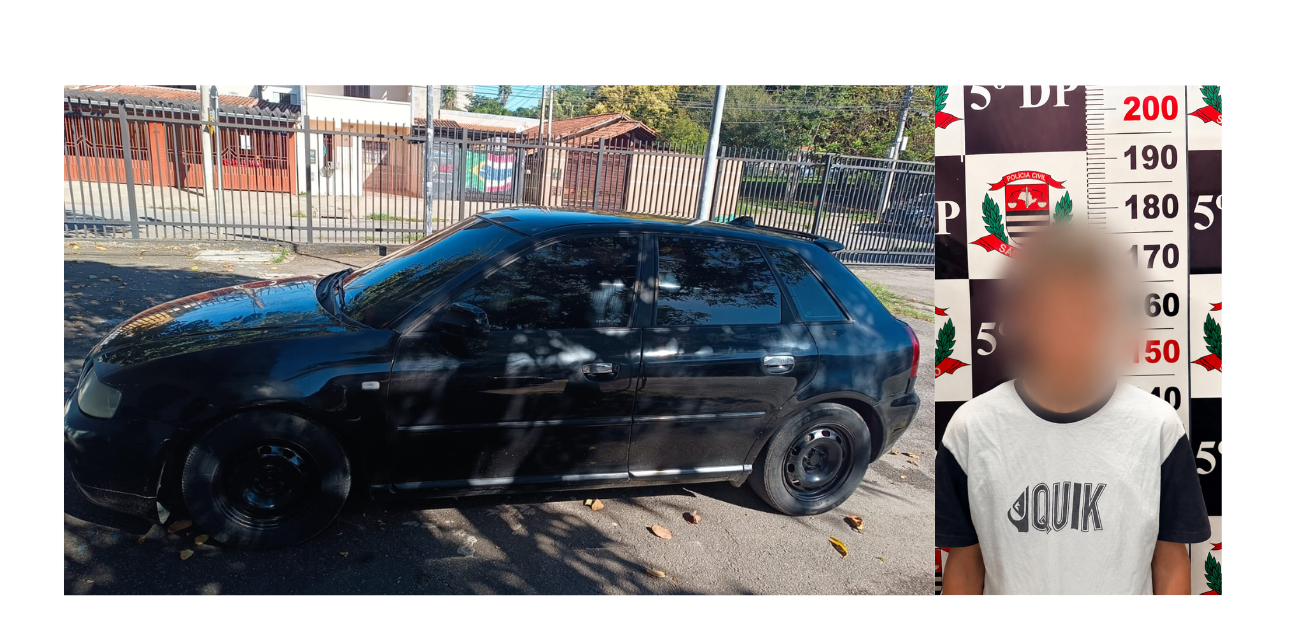 Polícia Civil identificou adolescente e apreendeu Audi A3 envolvido em atropelamento fatal no Galo Branco.