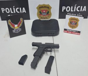 Polícia Civil apreendeu pistola 9mm durante operação no Campo dos Alemães