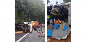 Motorista fica preso nas ferragens após veículo capotar na Rodovia dos Tamoios