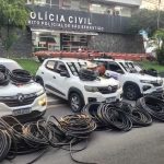 Quadrilha é presa com 2 toneladas de cabos furtados e veículos clonados de empresa de telefonia
