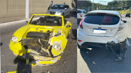 Acidente envolvendo três carros é registrado na avenida Eduardo Cury em São José dos Campos