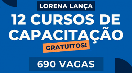 Cursos gratuitos de Lorena têm 690 vagas; inscrições terminam nesta sexta, 1º de agosto, no Paço Municipal.