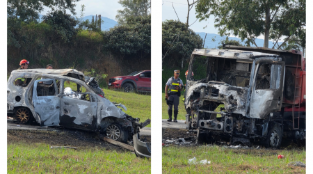 Acidente entre caminhão e Chevrolet Spin deixou três mortos na Rodovia Floriano Rodrigues Pinheiro.