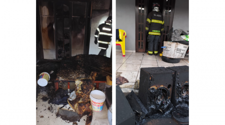 incêndio em residência no bairro Porto Novo, em Caraguatatuba.