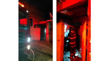 Incêndio destruiu casa no bairro Perequê Mirim, em Caraguatatuba