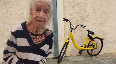 Idosa de 90 anos vigia bicicleta compartilhada por 3 horas em São José