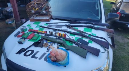 Polícia Ambiental apreende armas, munições e ave silvestre em Igaratá