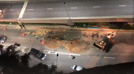 Sabesp finaliza obra emergencial ao lado da ponte estaiada; nesta terça será recapeado!