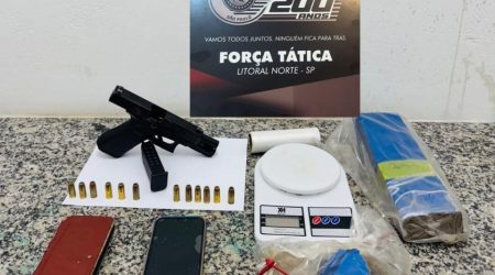 Polícia Militar prende dois homens por tráfico de drogas e porte ilegal de arma em Caraguatatuba