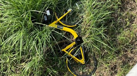 Bicicleta pública é encontrada jogada em córrego no Jardim Satélite, em São José