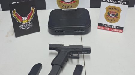 Polícia Civil apreendeu pistola 9mm durante operação no Campo dos Alemães