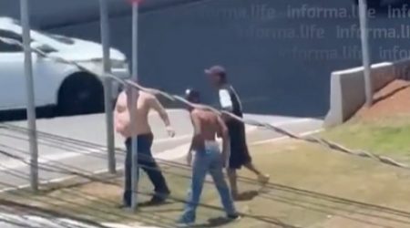 Agressão de dois contra um ao lado da ponte estaiada em São José