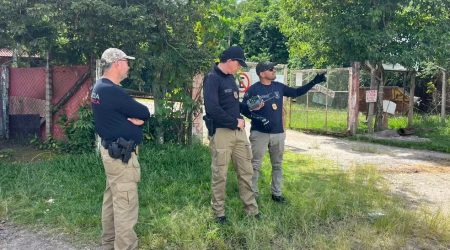 Polícia Civil realiza escavação em área de mata para investigar desaparecimento ocorrido em 2023