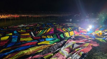 GCM apreendeu balões e interrompeu evento clandestino em Jacareí.