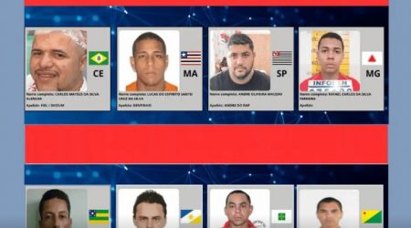 Lista dos foragidos mais procurados do país é lançada pelo Ministério da Justiça