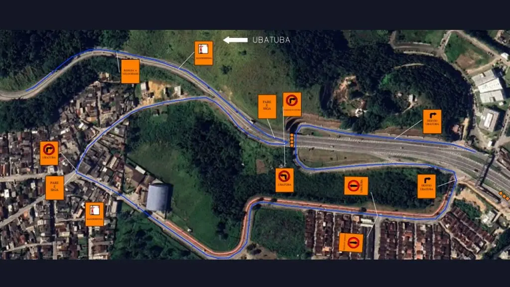 Desvio de tráfego no Contorno Norte em Caraguatatuba