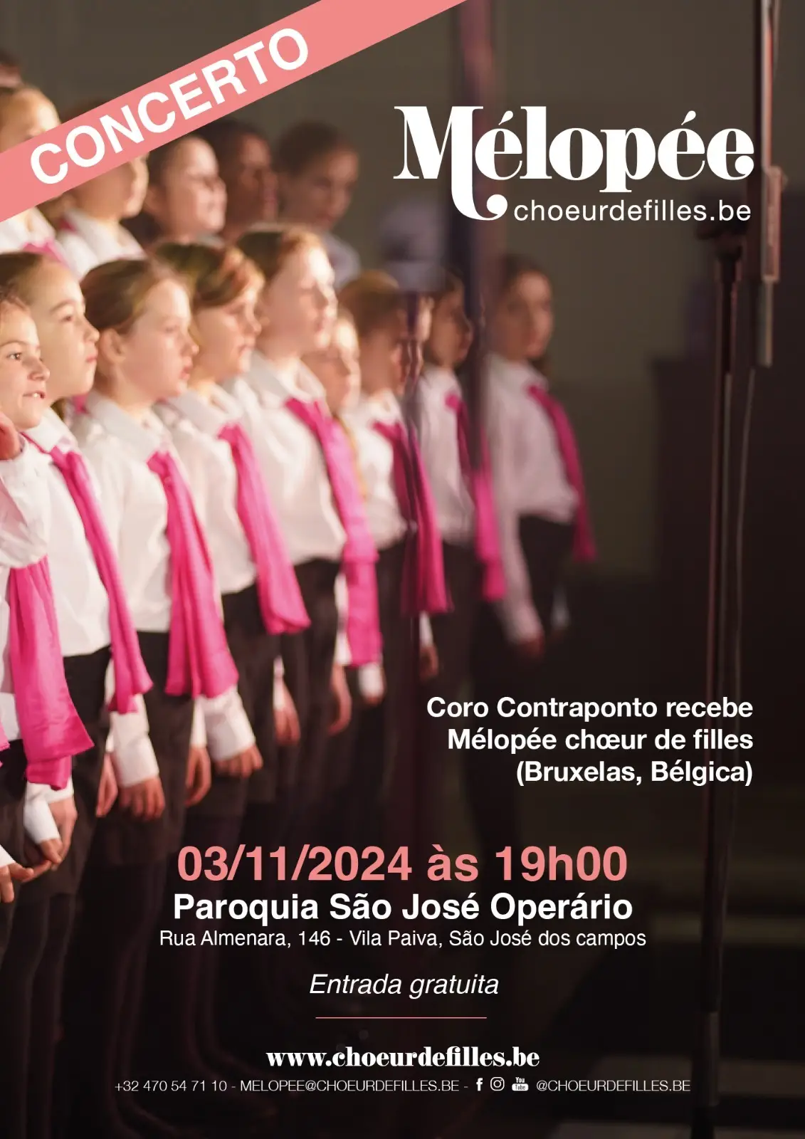 São José recebe coral feminino da Bélgica 