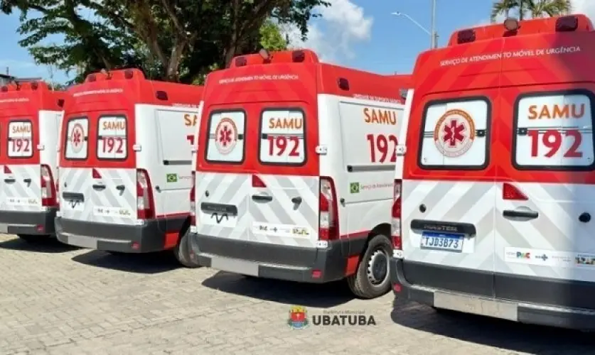 Ubatuba recebe 3 novas ambulâncias para reforçar o SAMU 