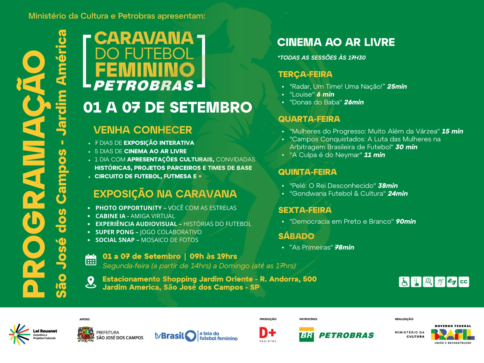 Caravana do Futebol Feminino estaciona em shopping de São José dos Campos