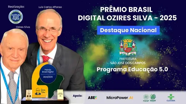 Programa Educação 5.0 é destaque no Prêmio Brasil Digital